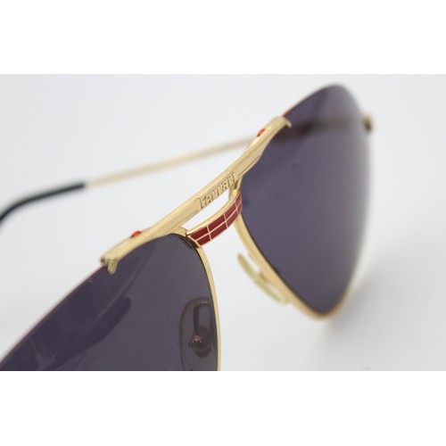 63 - Vintage Inspired FERRARI Gents 1970's Style Gold Tone Framed Aviator SUNGLASSES