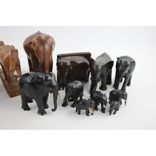 64 - Job Lot of Vintage Decorative WOODEN Animals Inc. Elephants, Antelope, Horses