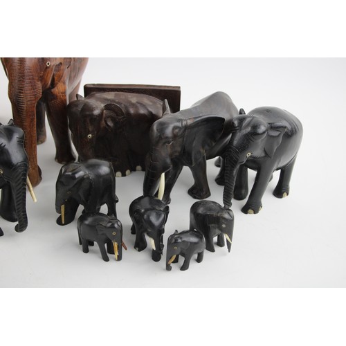 64 - Job Lot of Vintage Decorative WOODEN Animals Inc. Elephants, Antelope, Horses