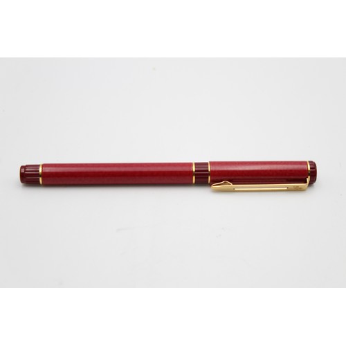 55 - Vintage WATERMAN Lacquer Burgundy FOUNTAIN PEN w/ Gold Plate Nib WRITING