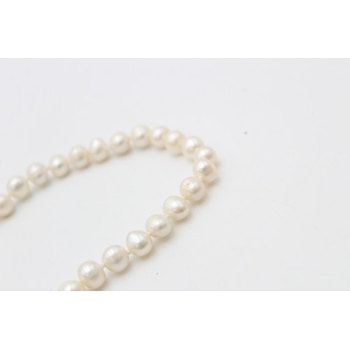 75 - Vintage .925 Sterling Silver Pearl NECKLACE & BRACELET SET (36g)