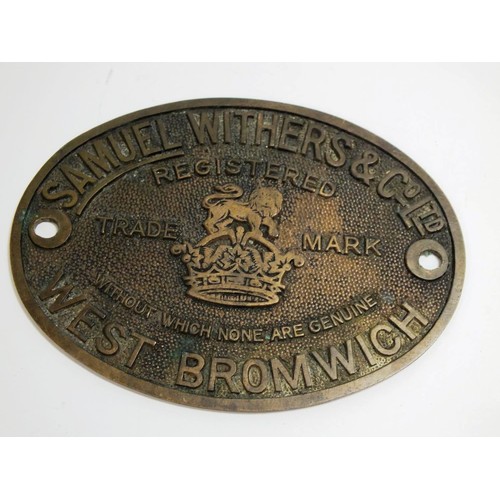 407 - TWO ADVERTISING BRONZE/BRASS PLAQUES