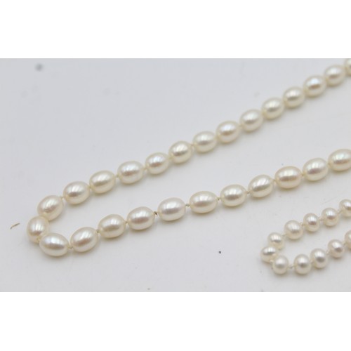 118 - Vintage .925 Sterling Silver Pearl NECKLACE & BRACELET SET (38g)