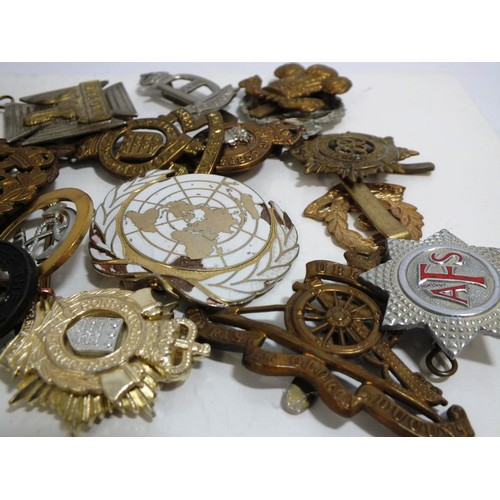 411 - TWENTY-NINE ORIGINAL ARMY/RAF CAP BADGES