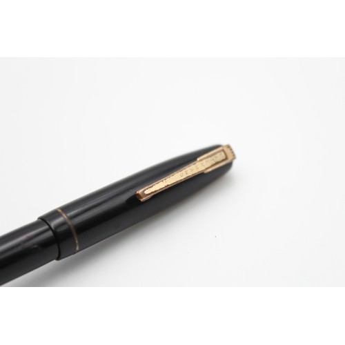 99 - Vintage WATERMAN 502 Black FOUNTAIN PEN w/ 14ct Gold Nib WRITING