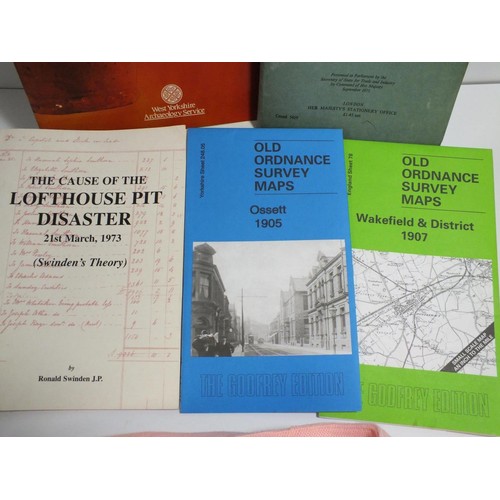 413 - LOFTHOUSE PIT DISASTER PAPERWORK WRENTHORPE POTTERY BOOKS AND A LOFTHOUSE GOLF SHIRT LOCAL INTEREST