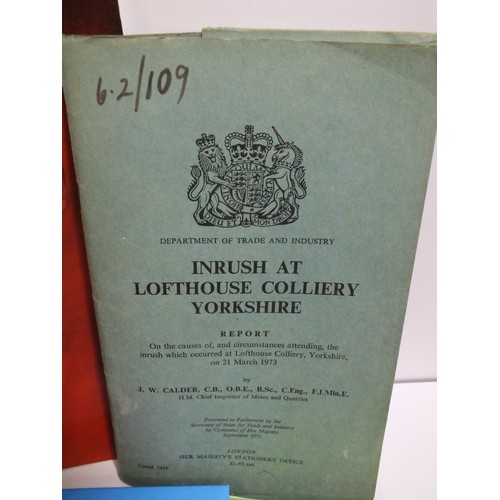 413 - LOFTHOUSE PIT DISASTER PAPERWORK WRENTHORPE POTTERY BOOKS AND A LOFTHOUSE GOLF SHIRT LOCAL INTEREST