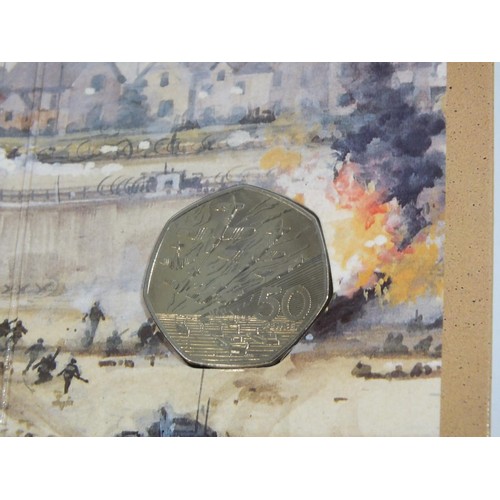 424 - 50P D-DAY COIN IN SLEEVE