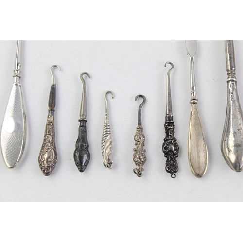 142 - 12 x Antique / Vintage Hallmarked .925 STERLING SILVER Ladies Vanity (369g)