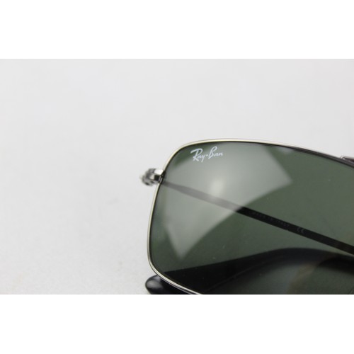 123 - Classic Gents RAY-BAN Gun Metal Framed Square SUNGLASSES Cased