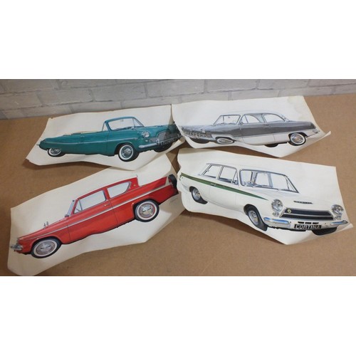 437 - SET OF FOUR CAR PRINTS