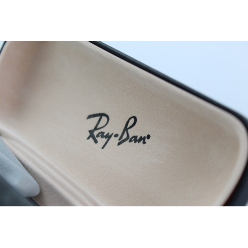 123 - Classic Gents RAY-BAN Gun Metal Framed Square SUNGLASSES Cased