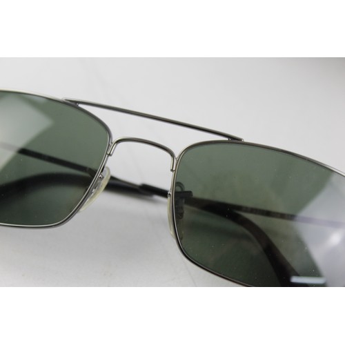 123 - Classic Gents RAY-BAN Gun Metal Framed Square SUNGLASSES Cased