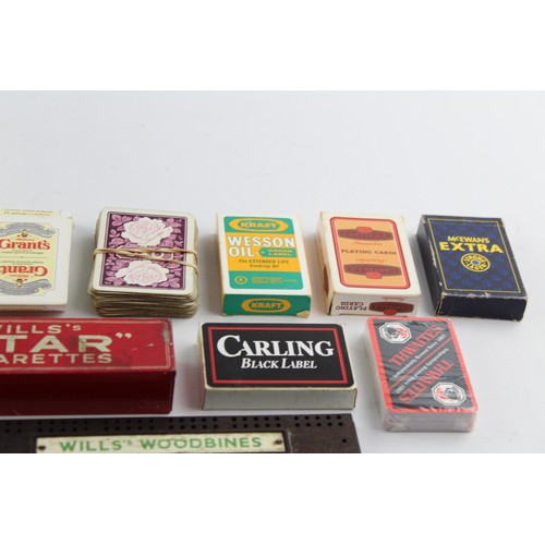 125 - 12 x Assorted Vintage ADVERTISING PLAYING CARDS & GAMES Inc. Cribbage & Dominoes