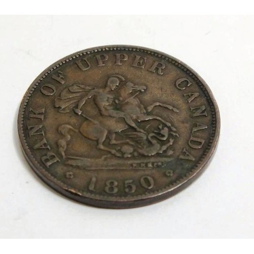 445 - RARE 1850 HALF PENNY CANADIAN