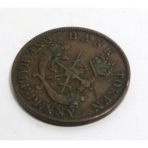 445 - RARE 1850 HALF PENNY CANADIAN