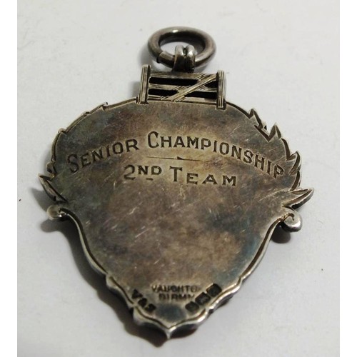 447 - 2 X SILVER FOBS 1926 CROSS COUNTRY AND A CORNWALL COUNTY CUP FINALIST 1934 31 GRAMS