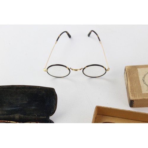 138 - 6 x Antique / Vintage SPECTACLES Inc Rolled Gold, Boxed, Tortoiseshell Etc