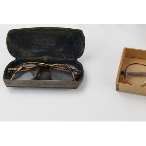 138 - 6 x Antique / Vintage SPECTACLES Inc Rolled Gold, Boxed, Tortoiseshell Etc