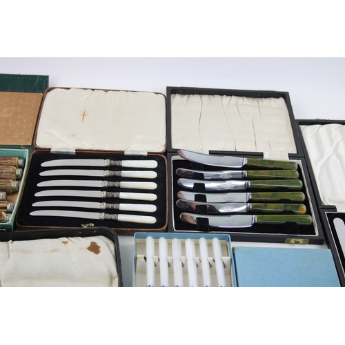 148 - 6 x Vintage Boxed Cutlery Sets Inc Black Hawk Germany, Mother of Pearl, Engraved