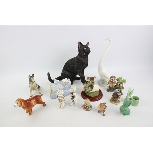 140 - 14 x Assorted Vintage PORCELAIN & RESIN Animal Figures Inc. NAO, Goebel Hummel