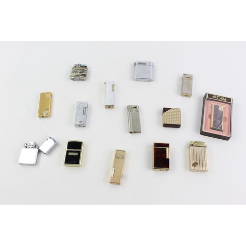 186 - 14 x Assorted Vintage BRANDED Cigarette LIGHTERS Inc Maruman, Kingsway, Hadson