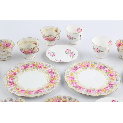 161 - 19 x ROYAL ALBERT Teacup & Saucer Sets Inc. Serena Pattern, Tea & Cake Plate Set