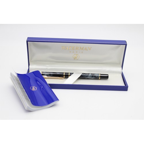 191 - Vintage WATERMAN Lacquer Blue FOUNTAIN PEN In Original Box WRITING