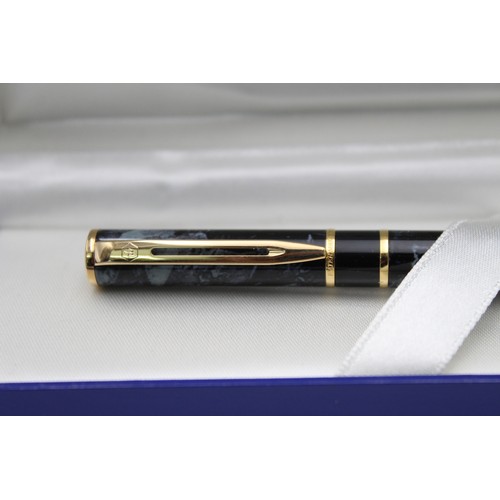 191 - Vintage WATERMAN Lacquer Blue FOUNTAIN PEN In Original Box WRITING