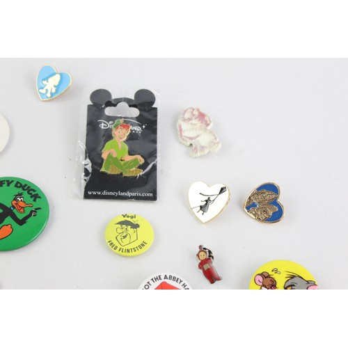 193 - 42 x Assorted TV & FILM Character Badges Inc Vintage, Enamel, Disney, Star Wars