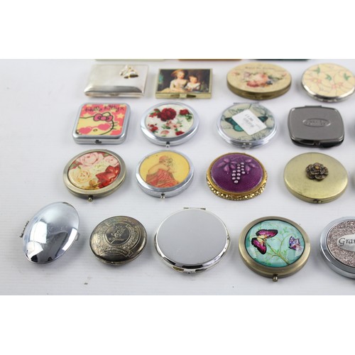 189 - 45 x Assorted Ladies Compact Handbag MIRRORS Inc Vintage, Silver Plate Etc