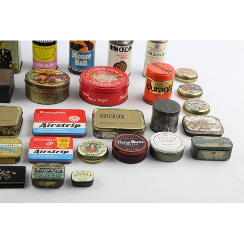 180 - 34 x Assorted Vintage BRANDED TINS Inc Decorative, Smoking, Singer, Brasso Etc