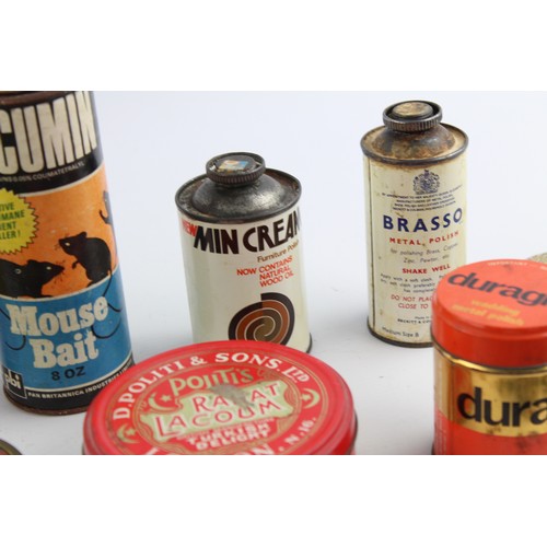 180 - 34 x Assorted Vintage BRANDED TINS Inc Decorative, Smoking, Singer, Brasso Etc