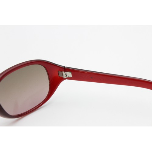 222 - Statement FABRIS LANE Red Framed Rectangular SUNGLASSES w/ Original Case