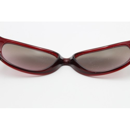 222 - Statement FABRIS LANE Red Framed Rectangular SUNGLASSES w/ Original Case