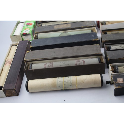 232 - 22 x Antique / Vintage Boxed Pianola Music Rolls Inc. Madame Butterfly, Etc