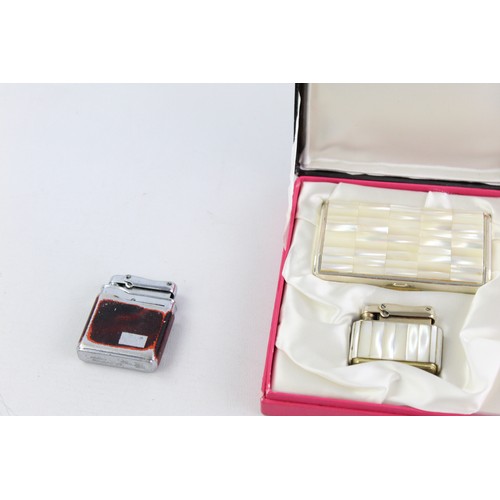 203 - 8 x Assorted Vintage COLIBRI Cigarette LIGHTERS Inc Mother of Pearl, Boxed Etc