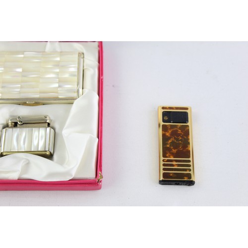 203 - 8 x Assorted Vintage COLIBRI Cigarette LIGHTERS Inc Mother of Pearl, Boxed Etc