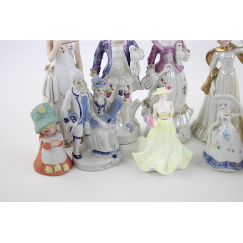 204 - 15 x Vintage Porcelain / Ceramic Figures Inc. Coalport, Capodimonte Style Etc