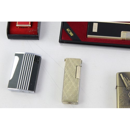 229 - 14 x Assorted Vintage BRANDED Cigarette LIGHTERS Inc Star, Panther, Hadson Etc