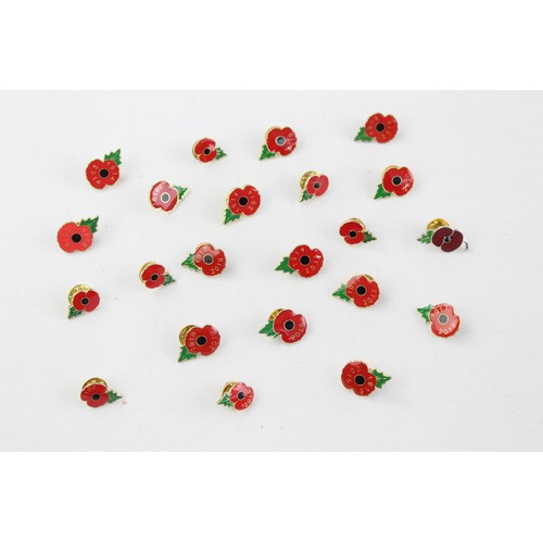 239 - 22 x Assorted POPPY Remembrance Pin BADGES Inc Various Years Etc