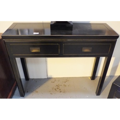 452 - MODERN QUALITY TWO DRAWER HALL TABLE IN MATT BLACK