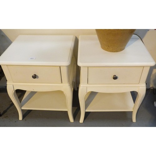 464 - 2 X QUALITY CREAM COLOURED BEDSIDE TABLES