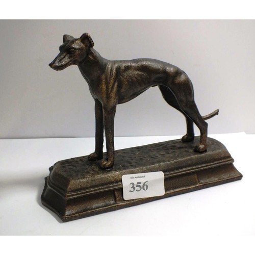 356 - CAST IRON MODEL OF A GREYHOUND