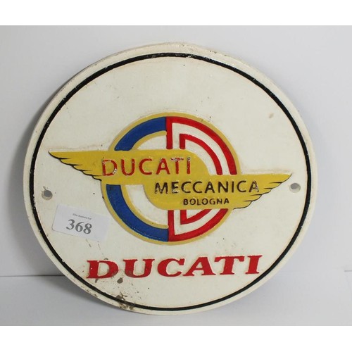 368 - CAST IRON DUCATTI SIGN