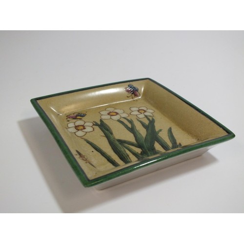 270 - HAND PAINTED PIN DISH WITH ORIENTAL BACKSTAMP