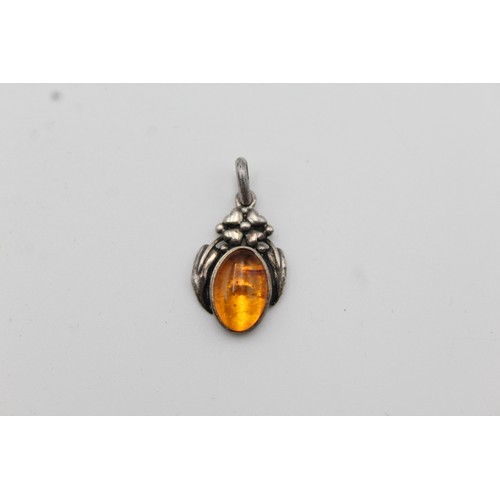 291 - Flower Amber Pendant