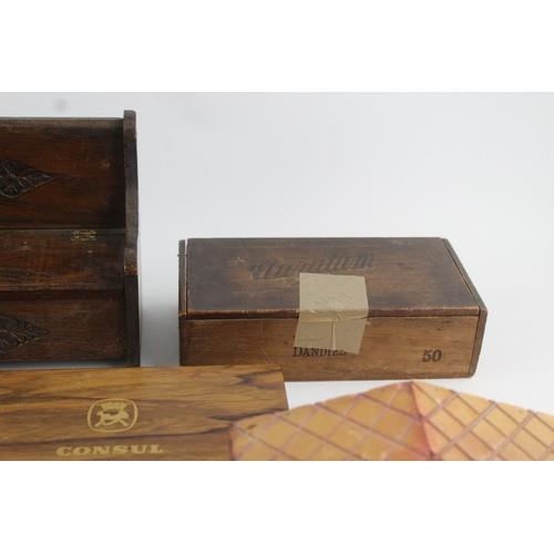 286 - 8 x Assorted Vintage Decorative WOODEN BOXES Inc Musical Working, Bench Etc