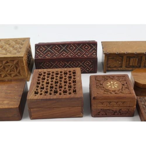 288 - 8 x Assorted Vintage Decorative WOODEN BOXES Inc Carved, Musical, Cigarette Etc