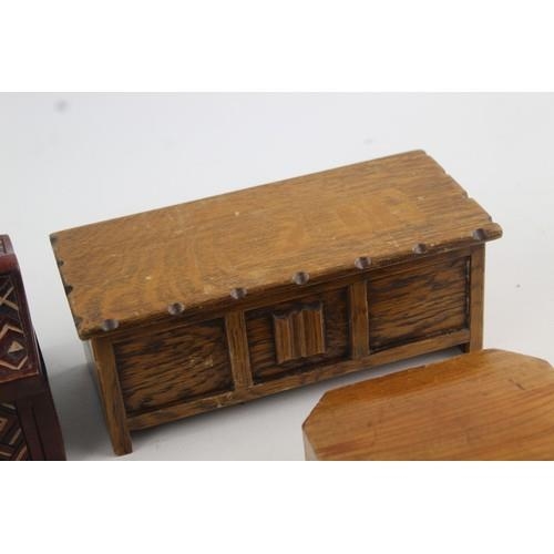 288 - 8 x Assorted Vintage Decorative WOODEN BOXES Inc Carved, Musical, Cigarette Etc